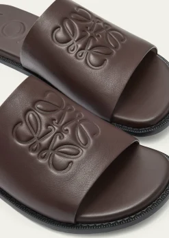 LoeweMen's Flex Anagram Soft Calfskin Slide Sandals