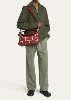 LoeweMen's Large Brick Leather Puzzle Edge Shoulder Bag