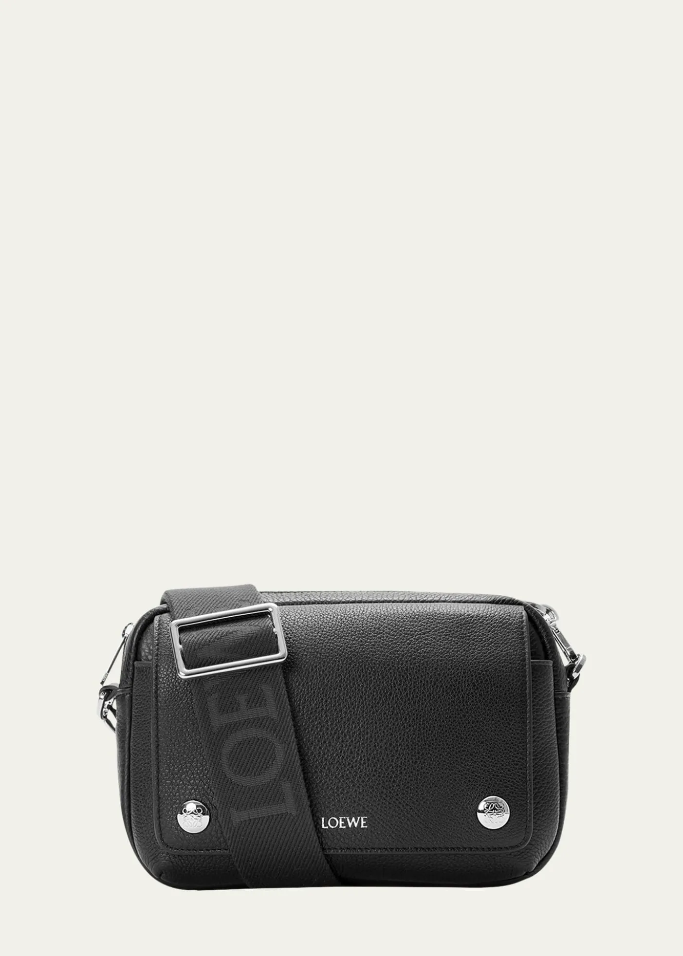 LoeweMen's Small Pebble Messenger Bag in Grained Calfskin