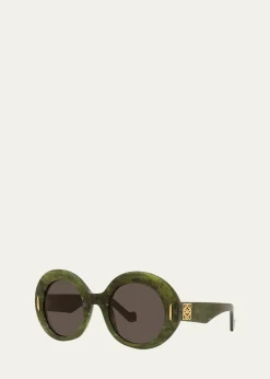 LoeweOval Acetate Sunglasses W/ Anagram