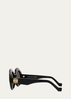 LoeweOval Acetate Sunglasses W/ Anagram