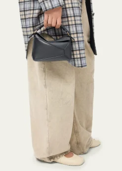 LoewePuzzle Edge Mini Top-Handle Bag in Grain Leather