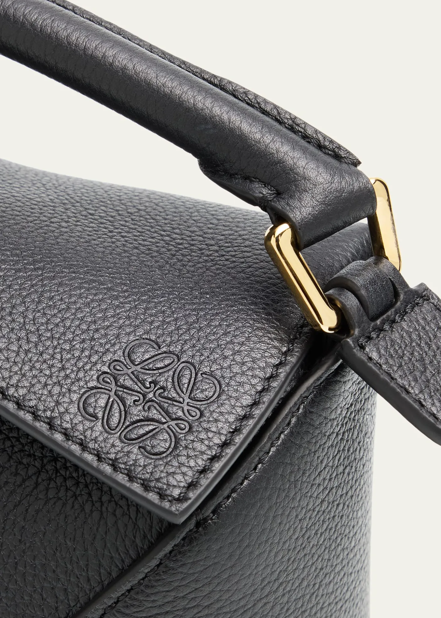 LoewePuzzle Edge Mini Top-Handle Bag in Grain Leather