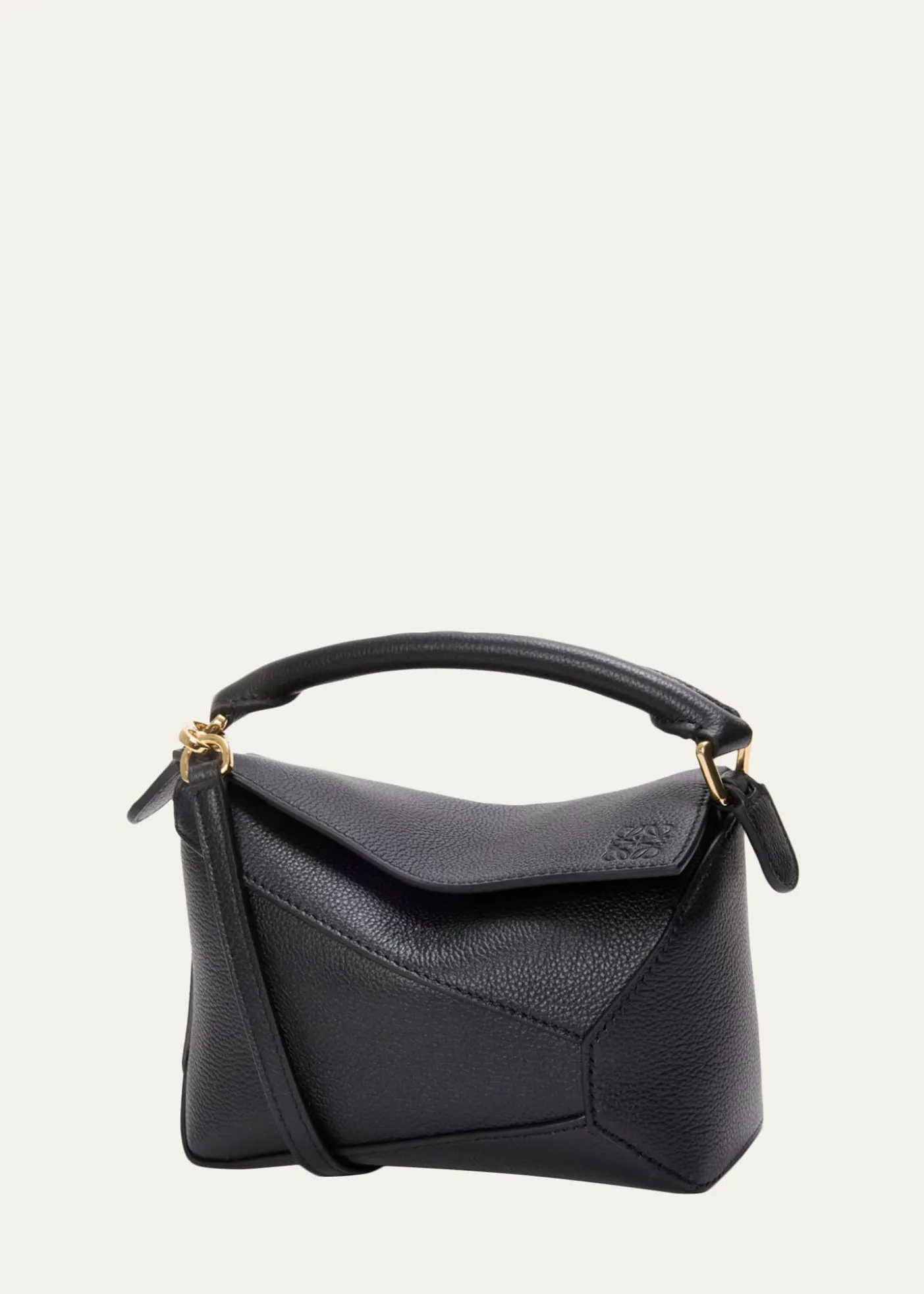 LoewePuzzle Edge Mini Top-Handle Bag in Grain Leather