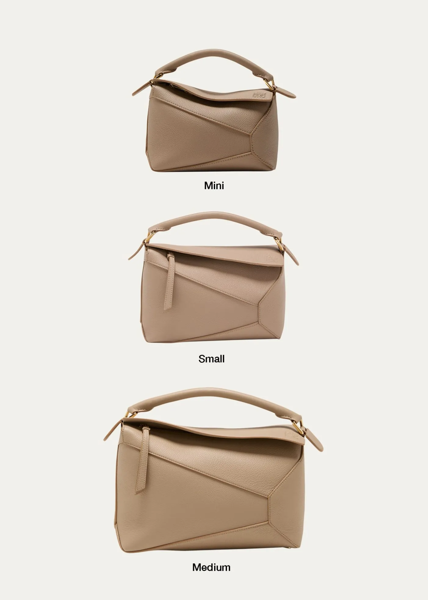 LoewePuzzle Edge Small Top-Handle Bag in Grained Leather