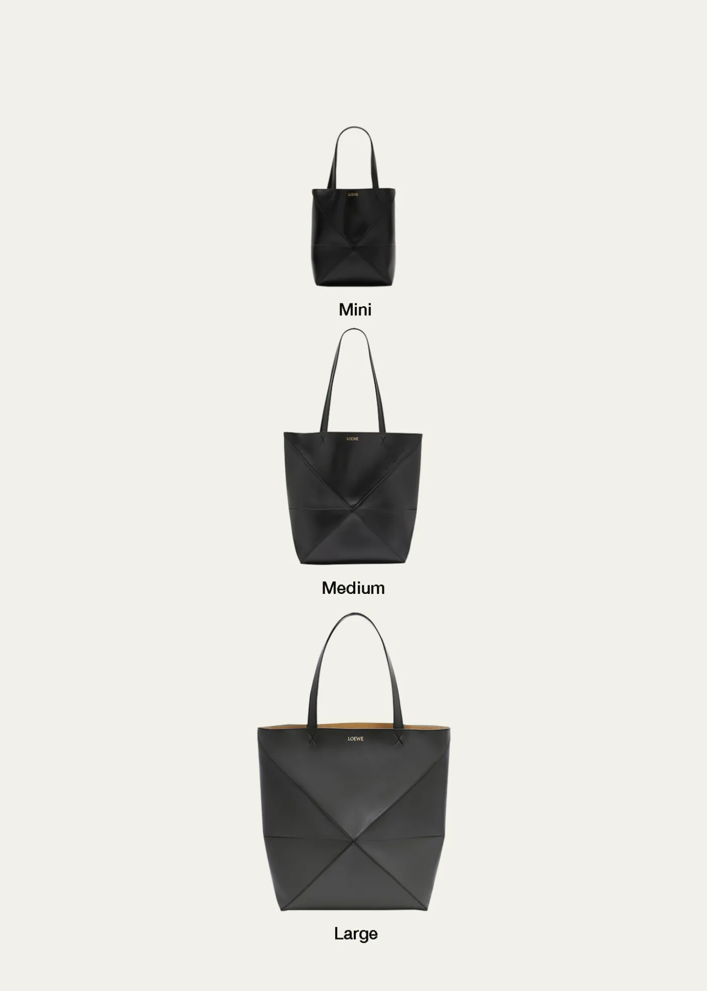 LoewePuzzle Fold Medium Tote Bag in Shiny Leather