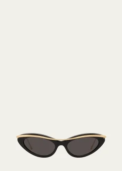 LoeweSignature Acetate & Metal Cat-Eye Sunglasses