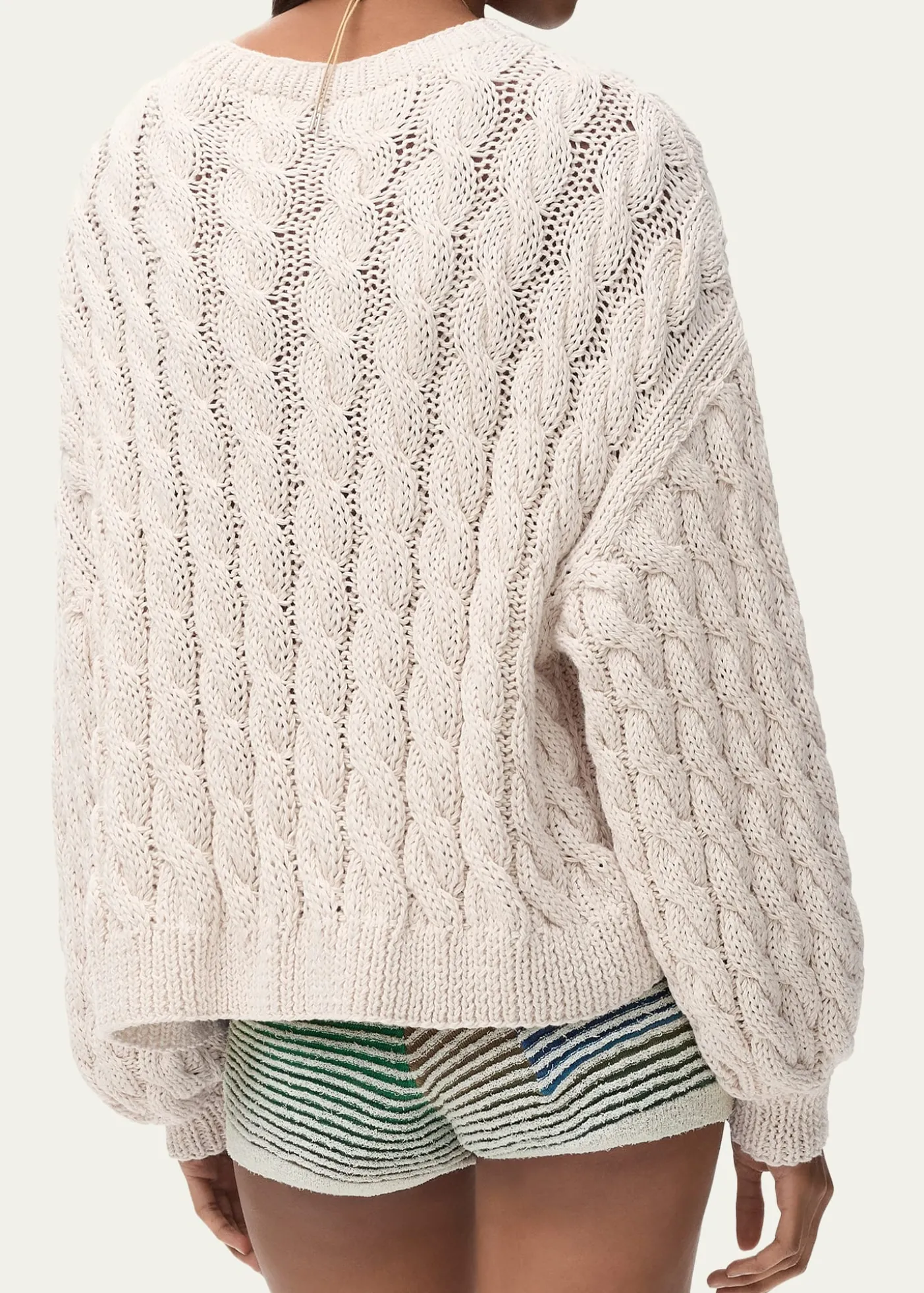 Loewex Paula's Ibiza Anagram Cable-Knit Sweater
