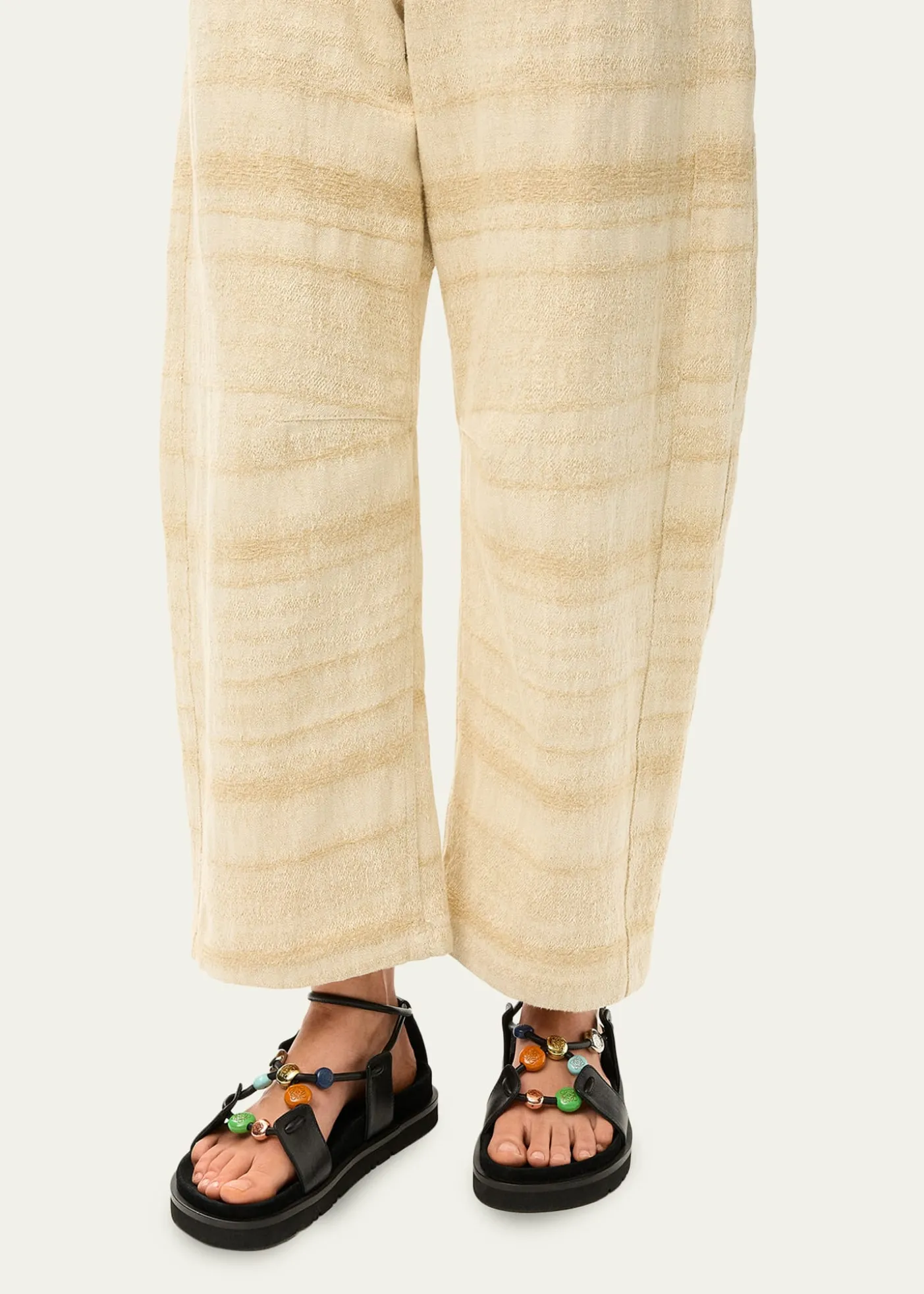 Loewex Paula's Ibiza Anagram Pebble Bead Leather Sandals