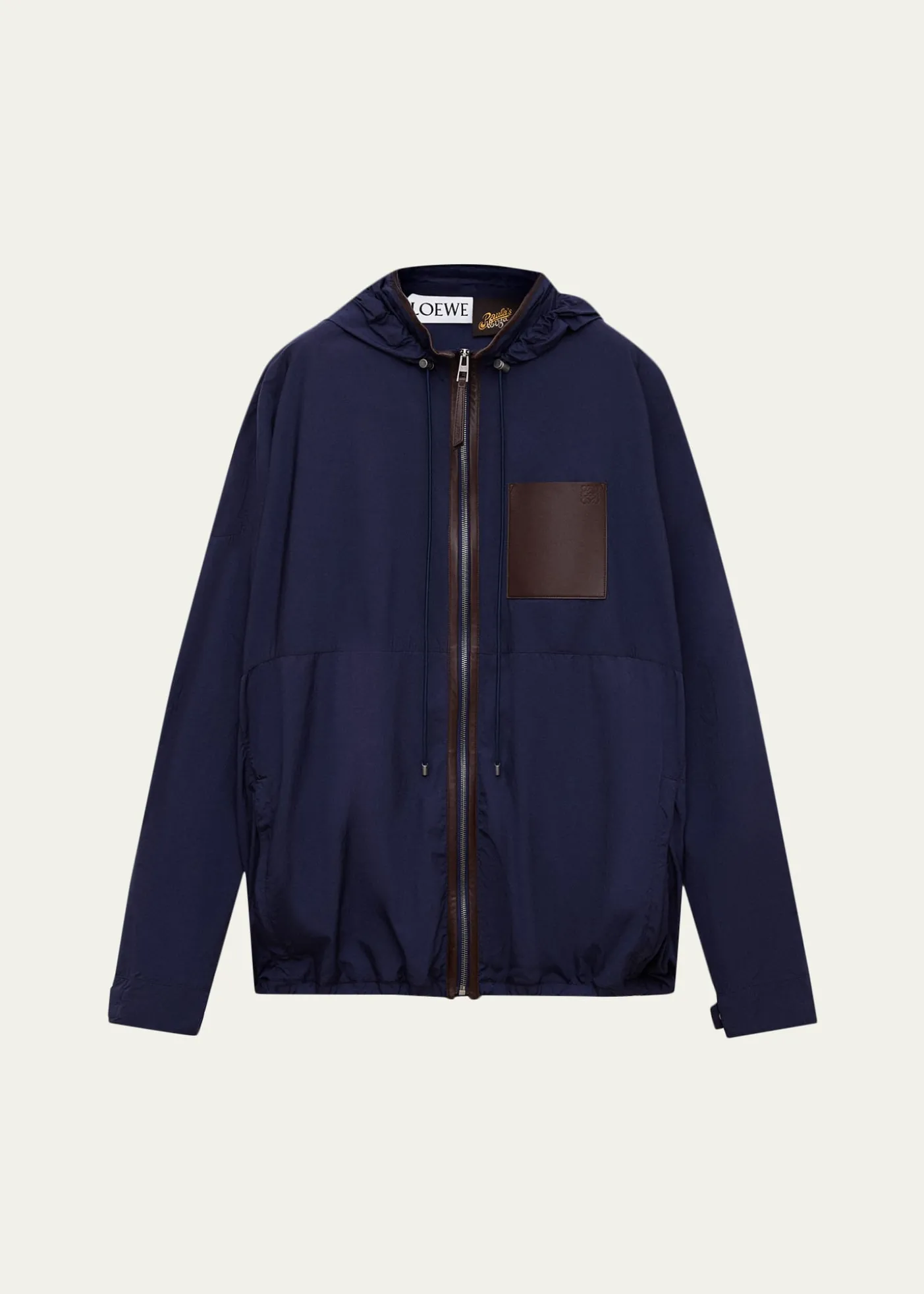 Loewex Paula's Ibiza Men's Hooded Leather-Trim Anorak Jacket