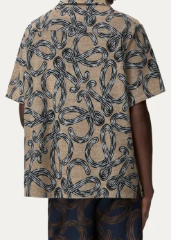 Loewex Paula's Ibiza Men's Towel Terry Jacquard L-Script Short-Sleeve Shirt