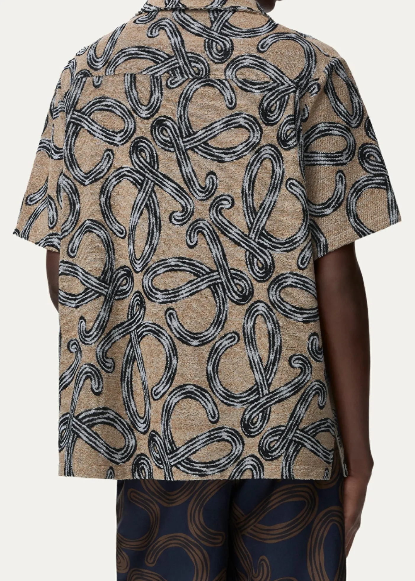 Loewex Paula's Ibiza Men's Towel Terry Jacquard L-Script Short-Sleeve Shirt