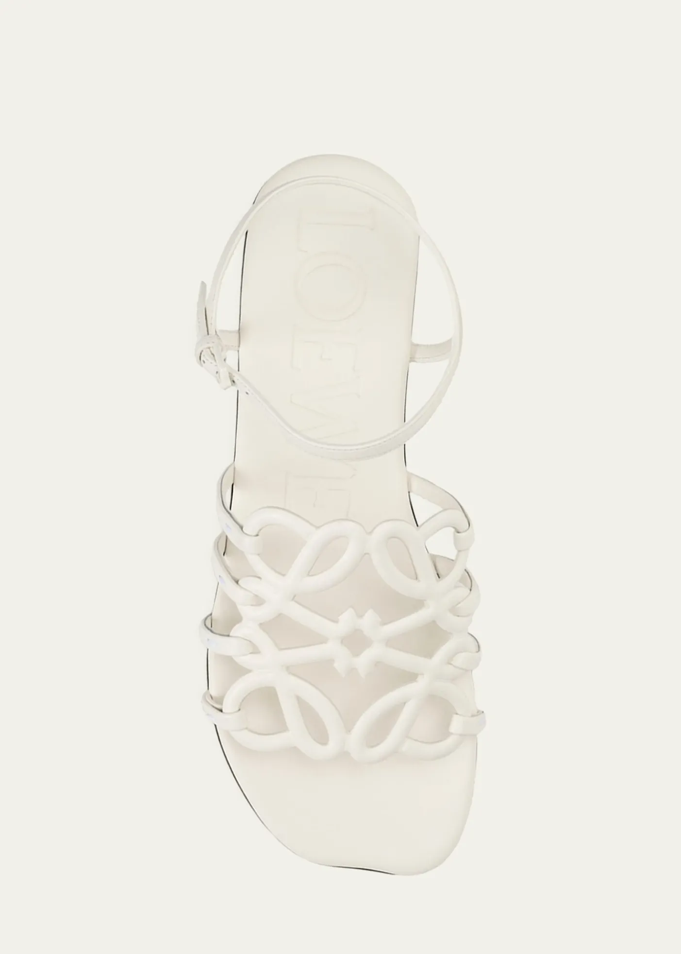 Loewex Paula's Ibiza Petal Anagram Leather Ankle-Strap Sandals
