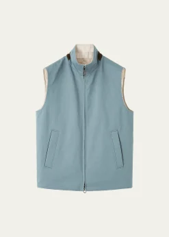 Loro PianaMen's Grian Reversible Full-Zip Vest