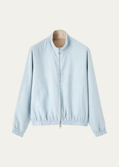 Loro PianaMen's Linen Bomber Jacket