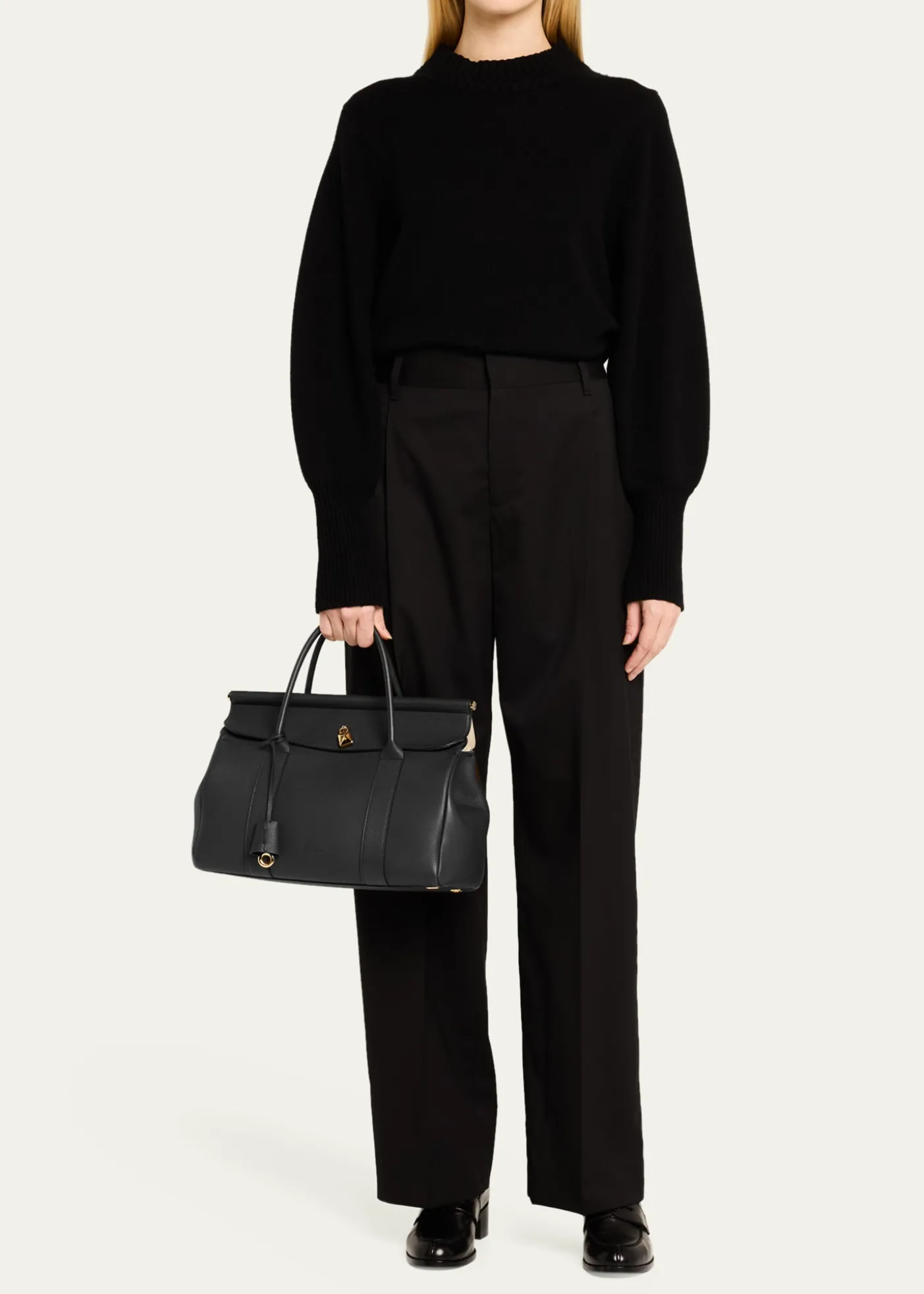 Loro PianaLoom 32 Grained Leather Top-Handle Bag