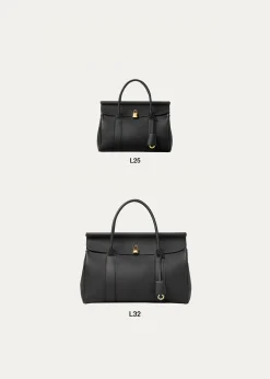 Loro PianaLoom 32 Grained Leather Top-Handle Bag