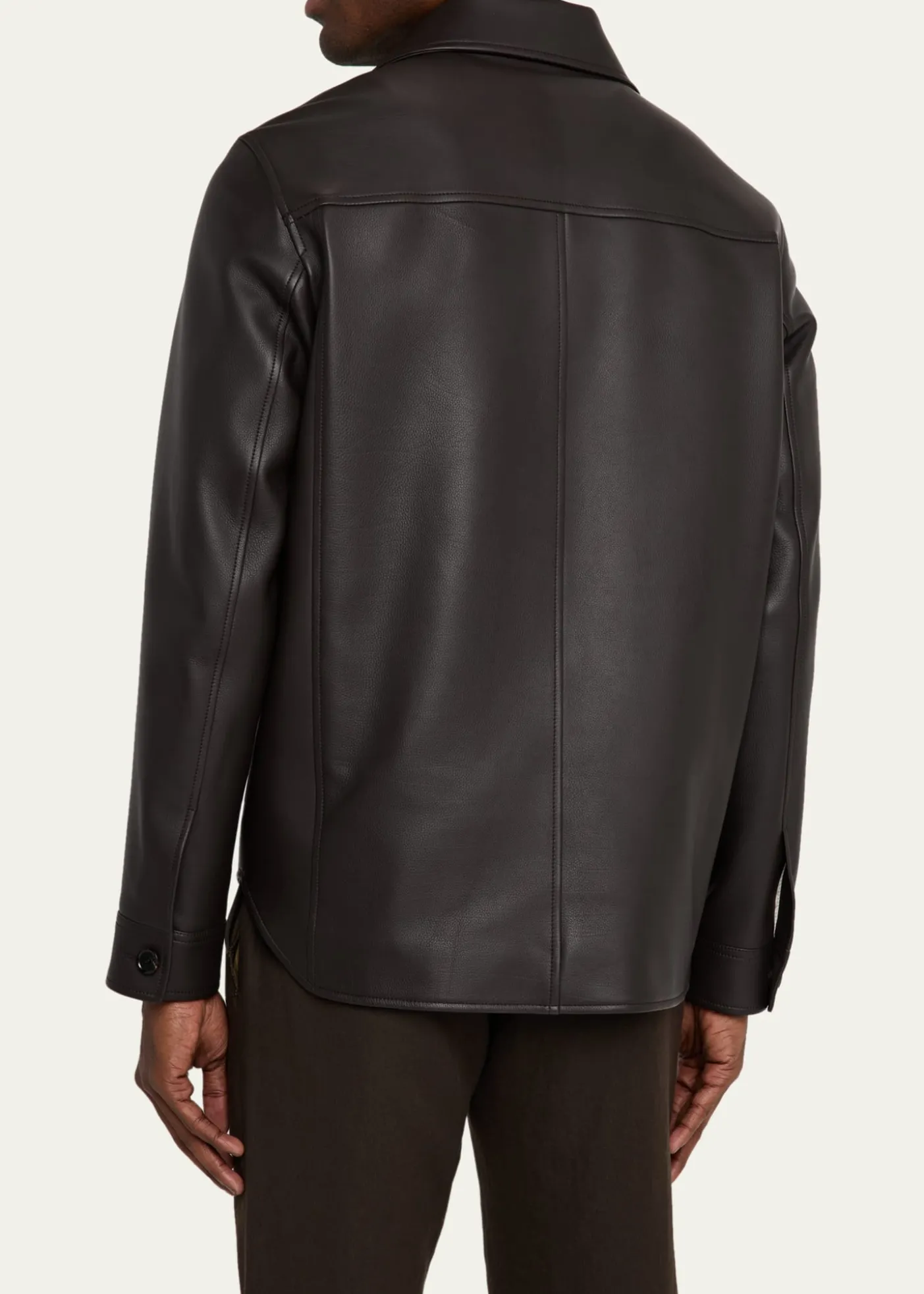 Loro PianaMen's Evandro Calfskin Overshirt