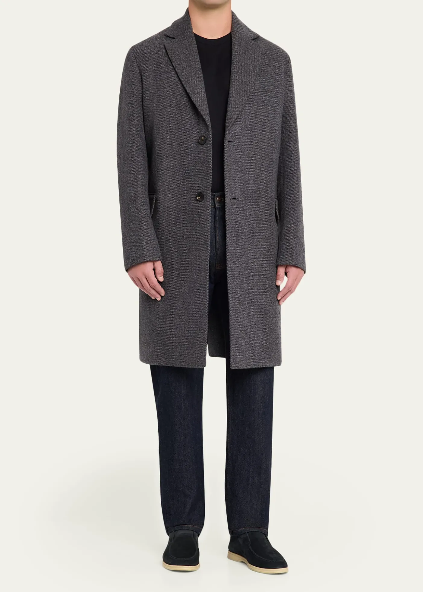 Loro PianaMen's John Cashmere and Linen Single-Breasted Overcoat