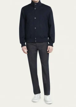 Loro PianaMen's Reversible Quilted Cashmere Bomber Jacket