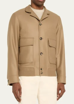 Loro PianaMen's Spagna Double-Face Wool Bomber Jacket