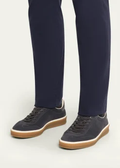 Loro PianaMen's Tennis Walk Suede Low-Top Sneakers