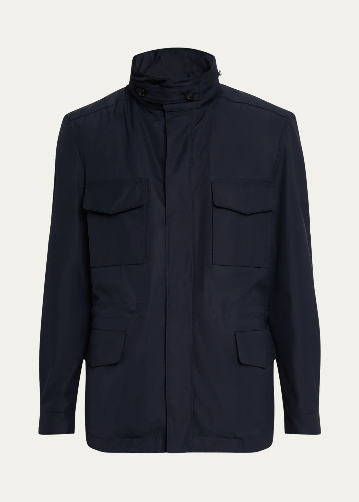 Loro PianaMen's Traveler Field Jacket with Stowaway Hood