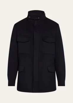 Loro PianaMen's Traveller Cashmere Full-Zip Field Jacket