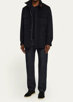 Loro PianaMen's Traveller Cashmere Full-Zip Field Jacket