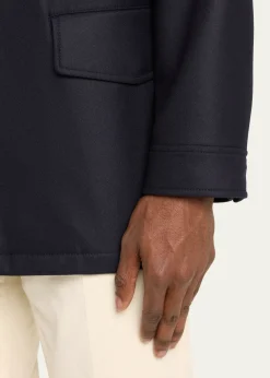 Loro PianaMen's Traveller Stand-Collar Wool Utility Coat