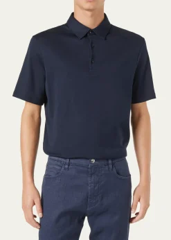 Loro PianaMen's Tremezzo Sea Island Cotton Polo Shirt
