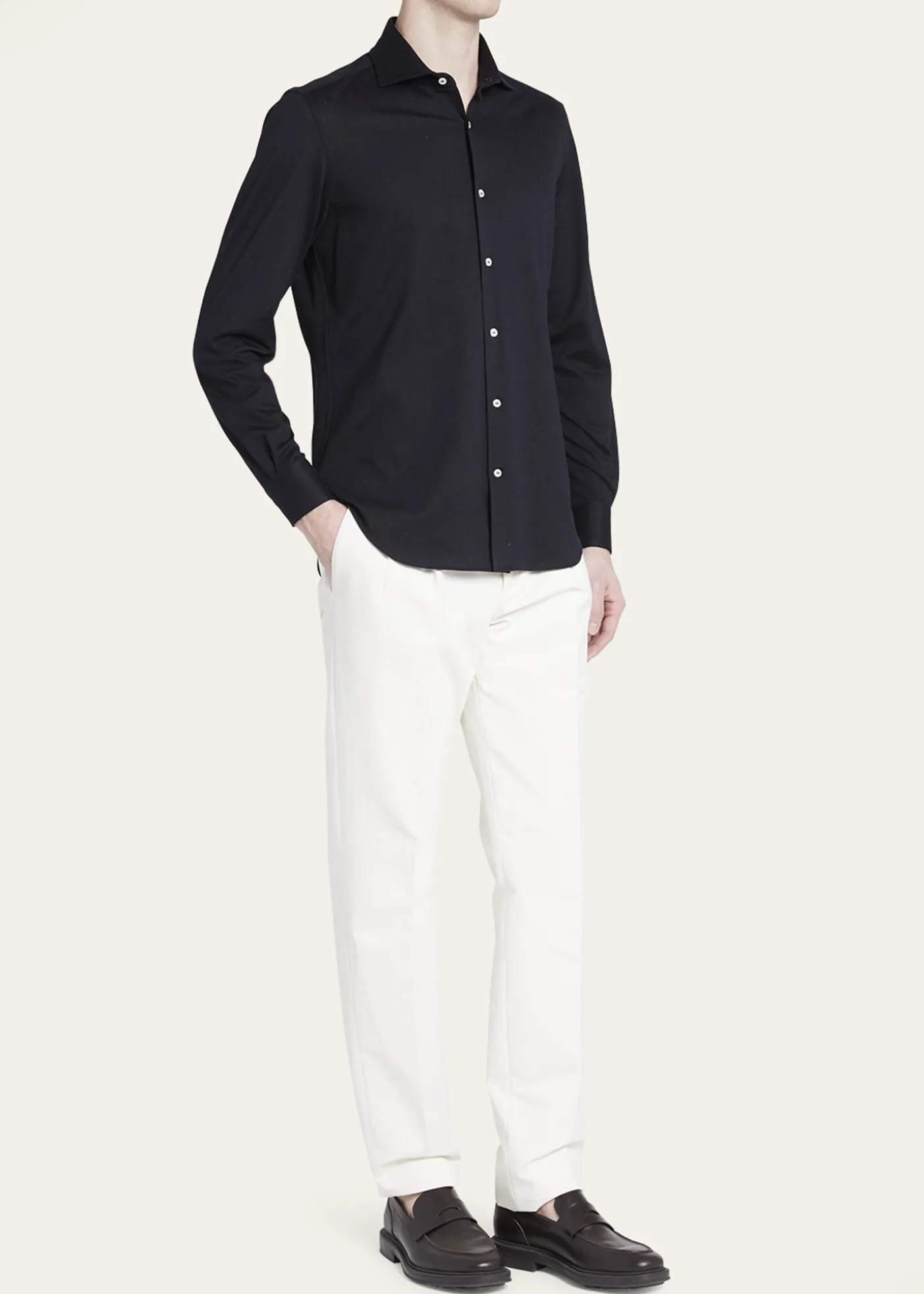 Loro PianaMen's Woven Cotton Oxford Sport Shirt