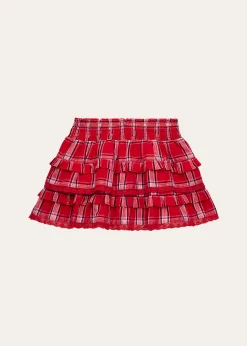 LoveShackFancyGirl's Billie Tiered Tartan Mini Skirt, Size 4-6