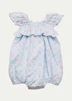 LoveShackFancyGirl's Carlita Floral Cotton Pinafore Romper, Size 0M-24M