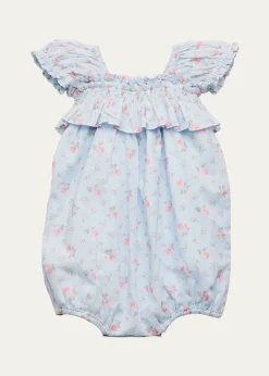 LoveShackFancyGirl's Carlita Floral Cotton Pinafore Romper, Size 0M-24M