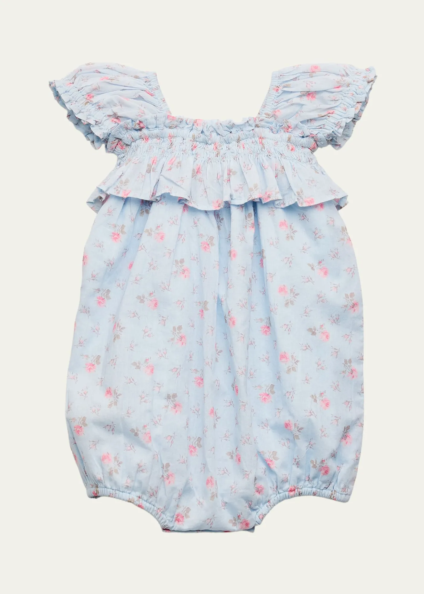 LoveShackFancyGirl's Carlita Floral Cotton Pinafore Romper, Size 0M-24M