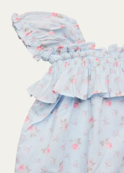 LoveShackFancyGirl's Carlita Floral Cotton Pinafore Romper, Size 0M-24M