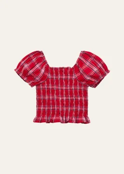 LoveShackFancyGirl's Fabielle Smocked Tartan Top, Size 4-6