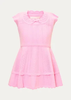 LoveShackFancyGirl's Jovie Pointelle Knit Mini Dress, Size 2T-6