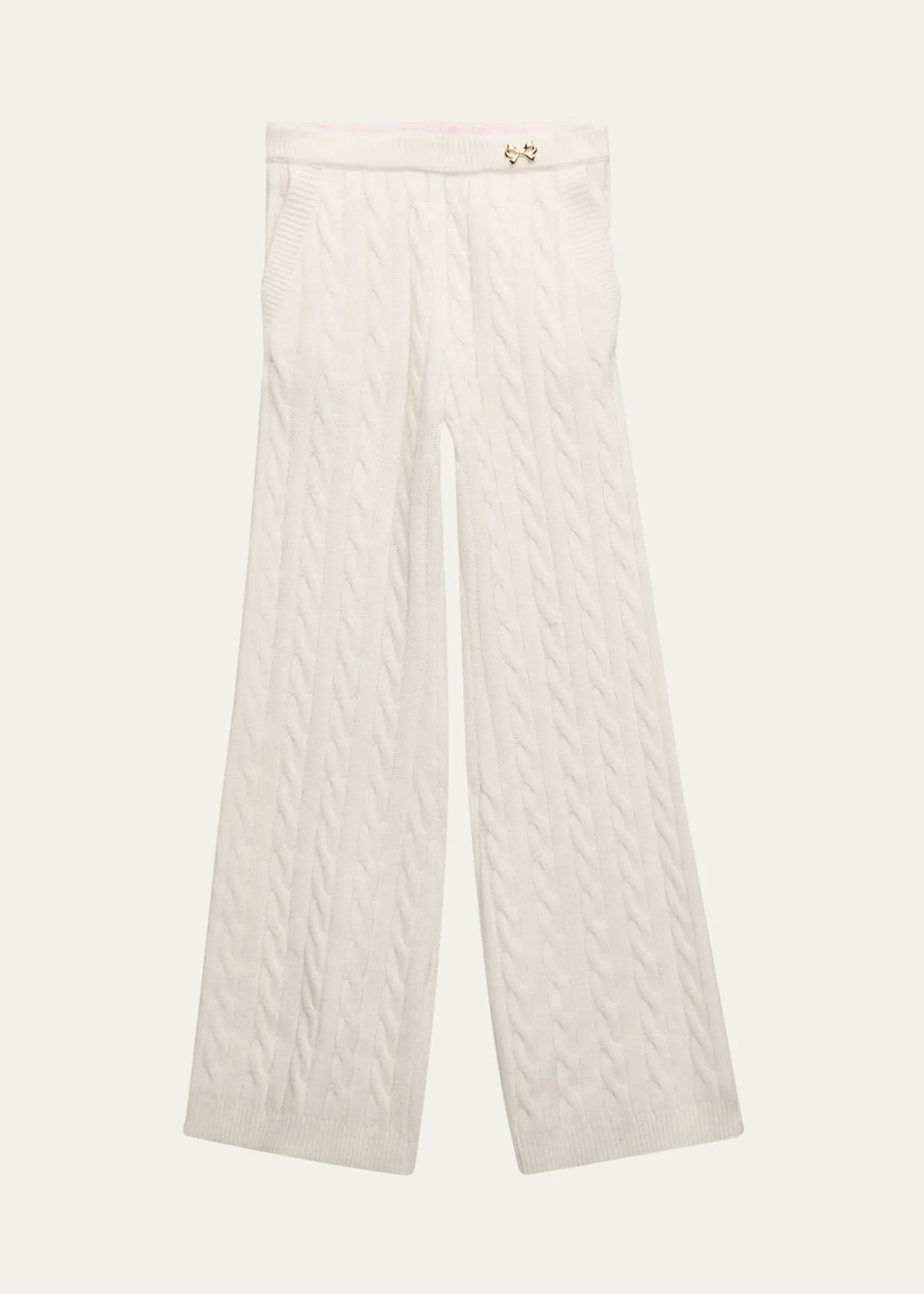 LoveShackFancyGirl's Shalley Cable-Knit Pants, Size 2-6