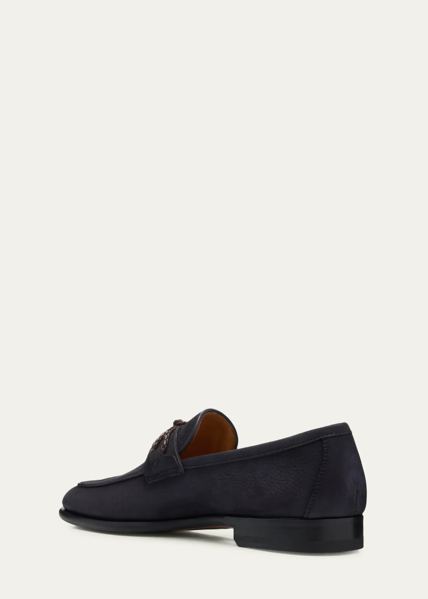 MagnanniMen's Duerro Knot Grained Leather Penny Loafers