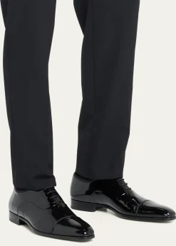 MagnanniMen's Jadiel Patent Cap-Toe Oxfords