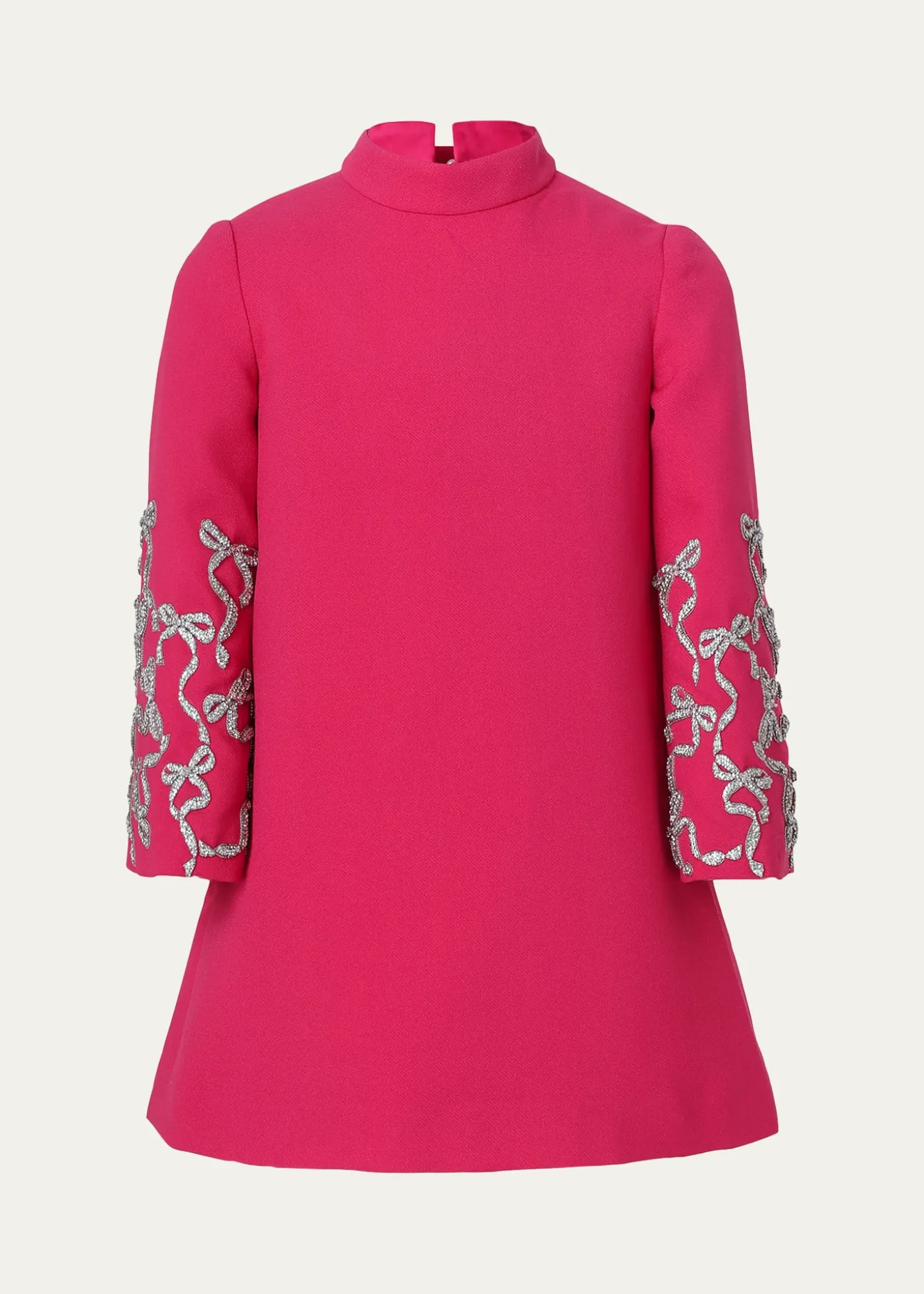 Maison AvaGirl's Charlotte Crystal Bow Crepe Mini Dress, Size 12-14