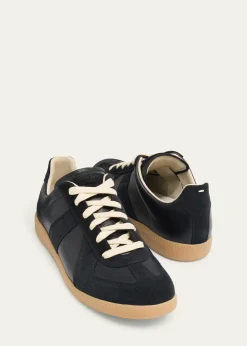 Maison MargielaMen's Replica Leather Low-Top Sneakers