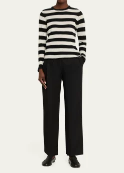 Majestic FilaturesMachine Washable Cashmere Striped Pullover