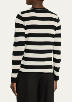 Majestic FilaturesMachine Washable Cashmere Striped Pullover