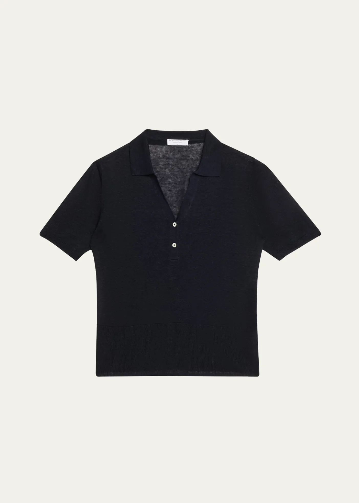 Majestic FilaturesSemi-Sheer Knit Polo Shirt