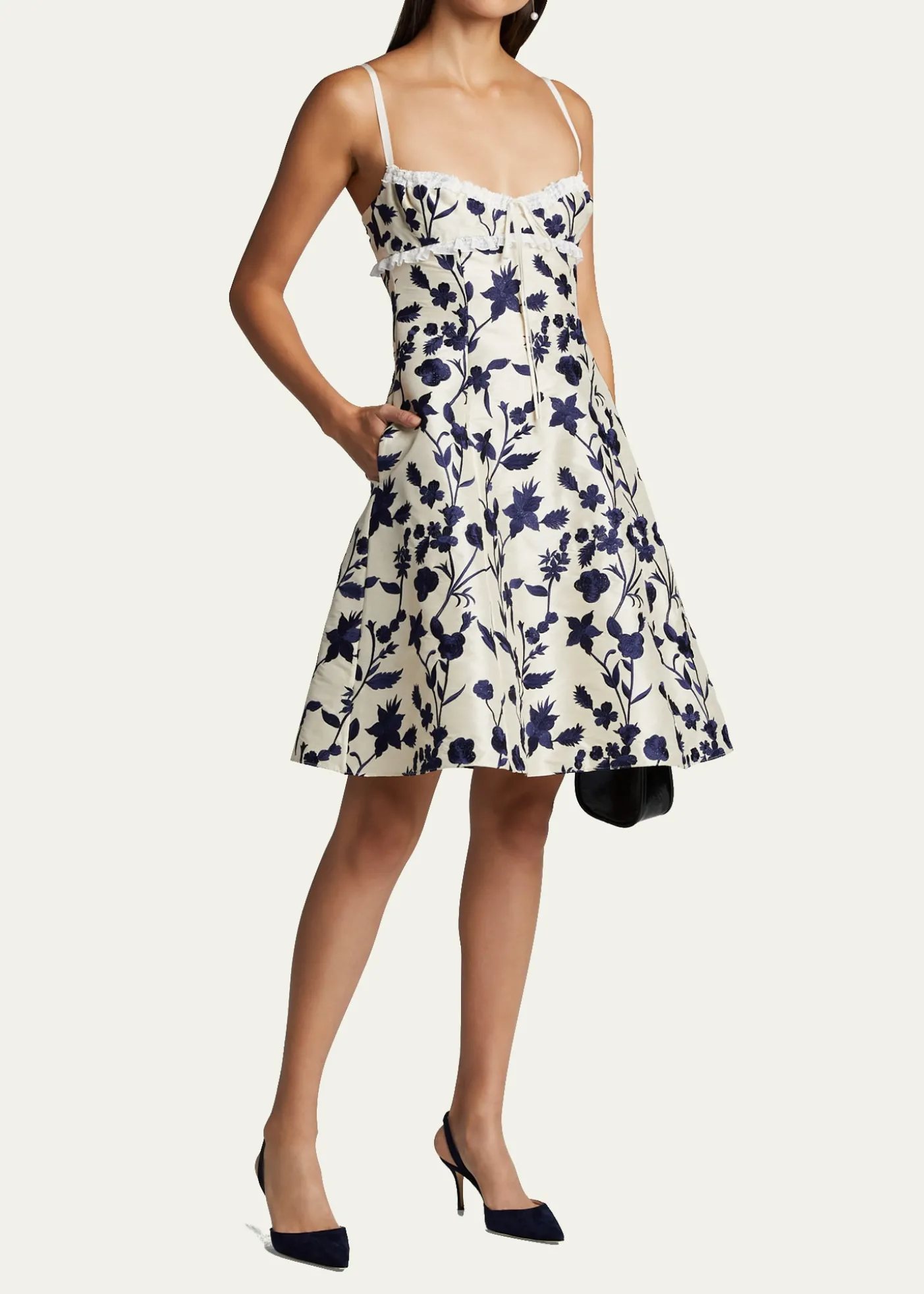 Manolo BlahnikCarolyne Suede Mid-Heel Slingback Pump