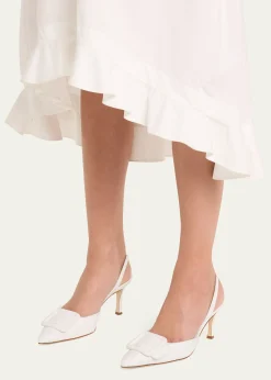 Manolo BlahnikMaysli Leather Buckle Halter Pumps