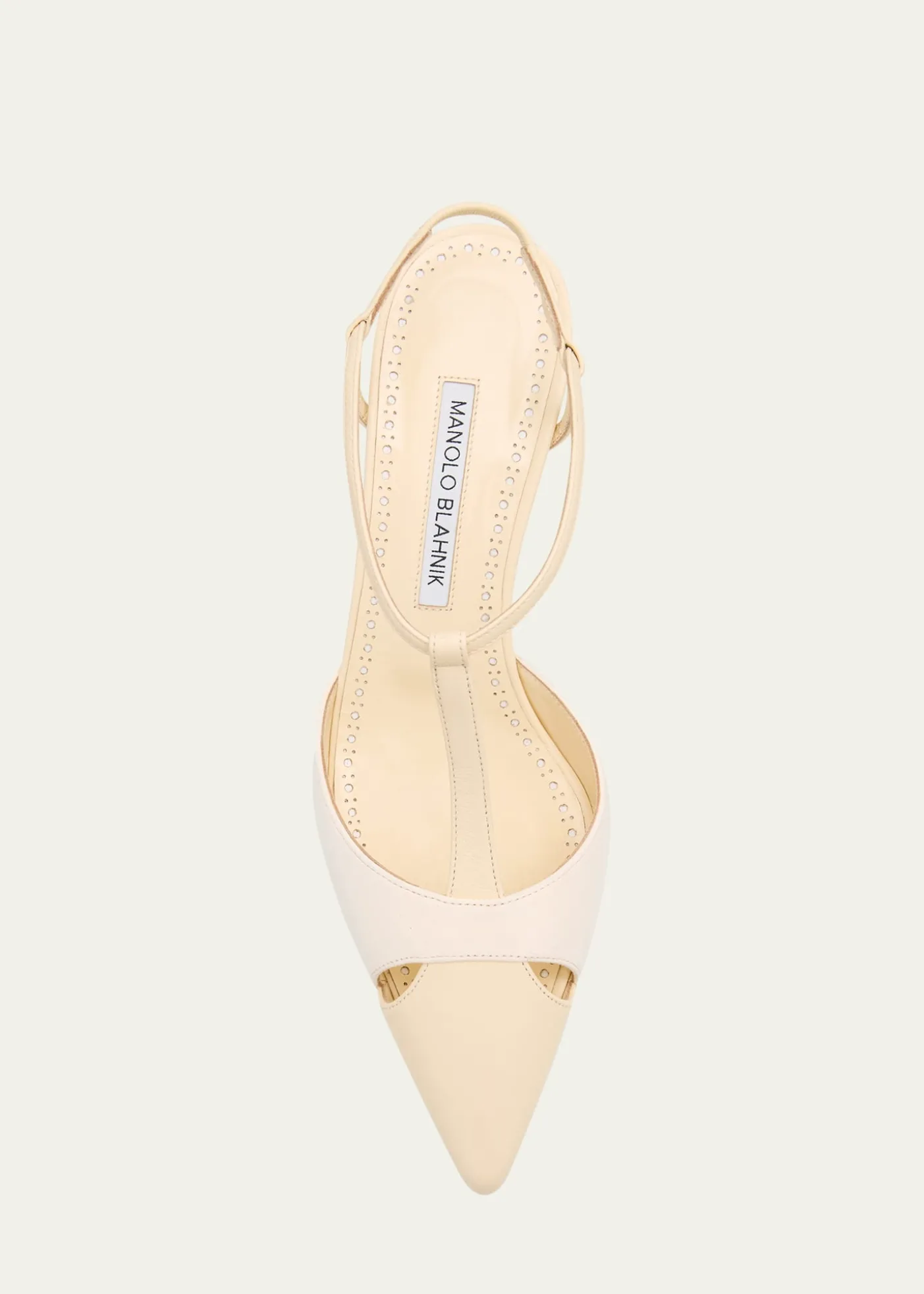 Manolo BlahnikMixed Leather T-Strap Pumps